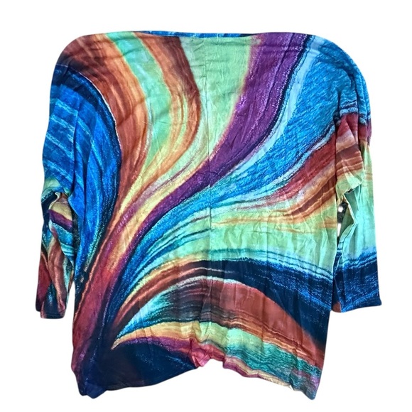 Colorful Swirl Tunic Top with Pocket – Size 3X - Picture 5 of 5